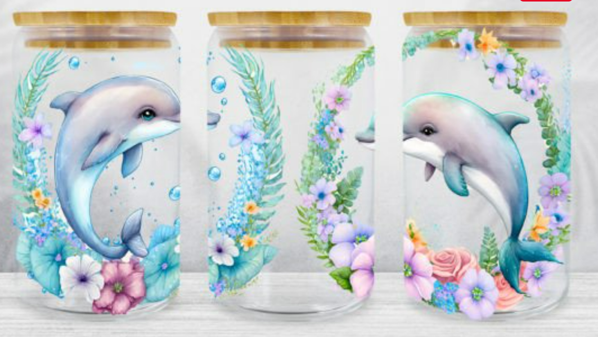 delfin uvdtf🌊✨ ¡Haz que tus vasos cobren vida con esta envoltura UVDTF de ensueño! ✨🌊