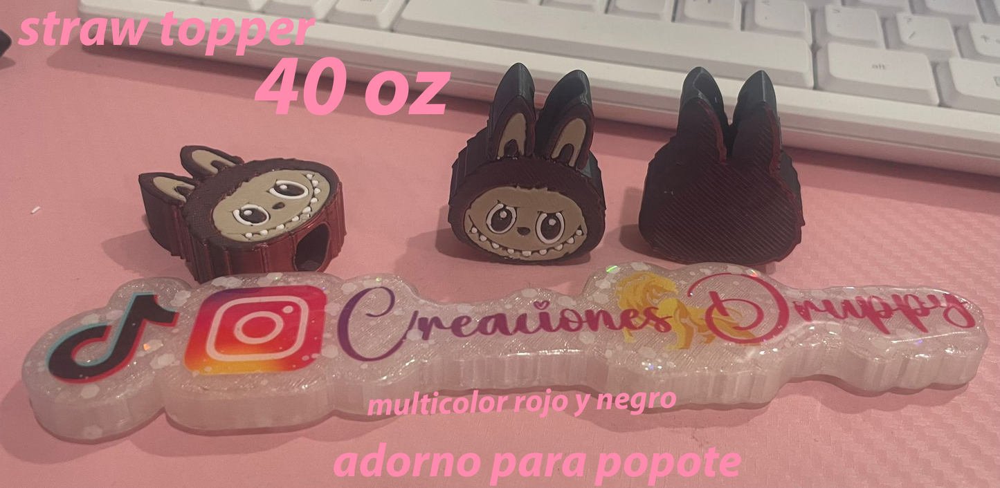 straw topper labubu para 40 oz