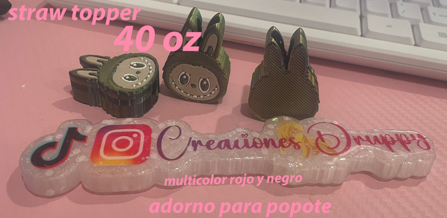 straw topper labubu para 40 oz