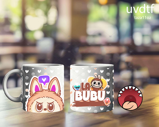 ☕ Diseño UVDTF "La Bubu" – Taza 11 oz ¡Dulce, traviesa y totalmente adorable! 💕